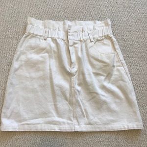 NEW White Cotton High-Waist Mini Skirt